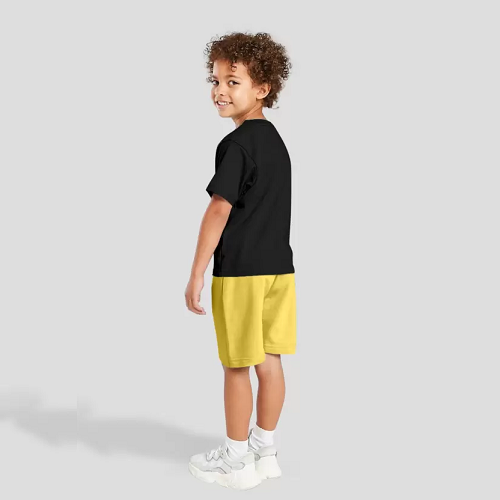 Boys Casual T-shirt Shorts  (Black)
