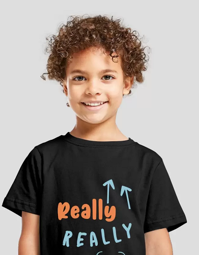 Boys Casual T-shirt Shorts  (Black)