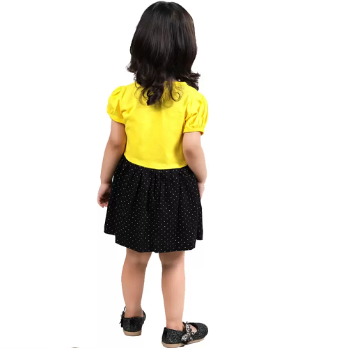 Midi/Knee Length Casual Dress  (Yellow, Half Sleeve)