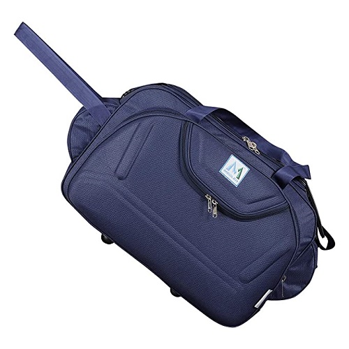 M MEDLER Epoch Nylon 55 litres Waterproof Strolley Duffle Bag- 2 Wheels - Luggage Bag - (Navy Blue)