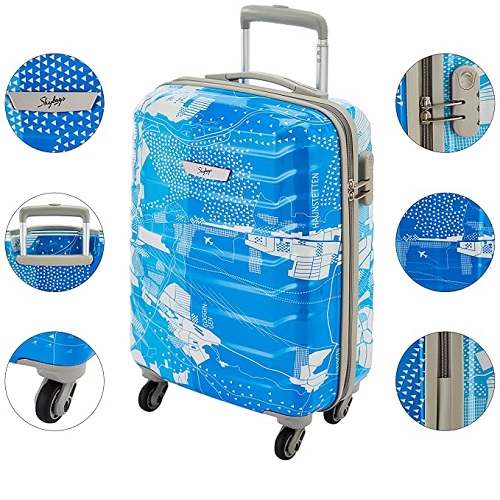 Skybags Trooper 55 Cms Polycarbonate Blue Hardsided Cabin Luggage