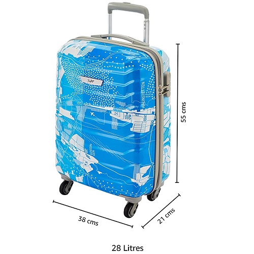Skybags Trooper 55 Cms Polycarbonate Blue Hardsided Cabin Luggage