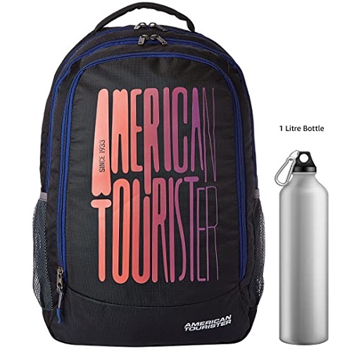American Tourister 51 cms Black Casual Backpack (AMT Fizz SCH Bag 03)(33cms x 22cms x 51cms)