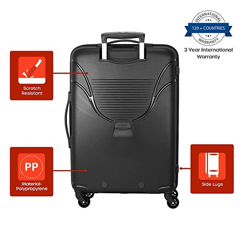 American Tourister Ivy Polypropylene 55 cms Black Hardsided Check-in Luggage (FO1 (0) 09 001) with TSA Lock