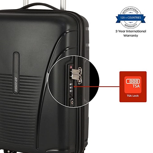 American Tourister Ivy Polypropylene 55 cms Black Hardsided Check-in Luggage (FO1 (0) 09 001) with TSA Lock