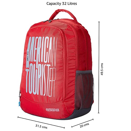 American Tourister 51 cms Red Casual Backpack (AMT Fizz SCH Bag 03)(33cms x 22cms x 51cms)
