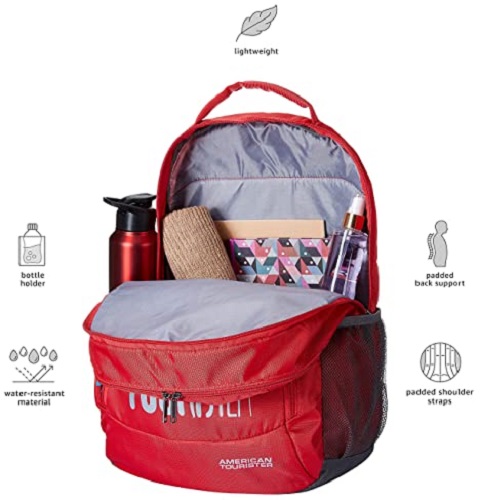 American Tourister 51 cms Red Casual Backpack (AMT Fizz SCH Bag 03)(33cms x 22cms x 51cms)