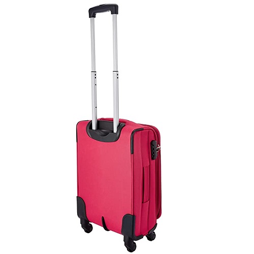 Safari Prisma 55 Cms Polyester Red Cabin 4 wheels Soft Suitcase