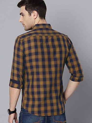 Dennis Lingo Men's Checkered Slim fit Casual Shirt
