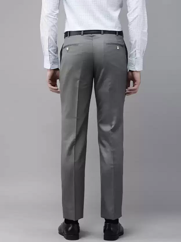 Regular Fit Men Black Cotton Blend Trousers