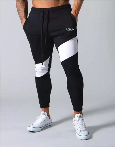 Colorblock Men Black Track Pants