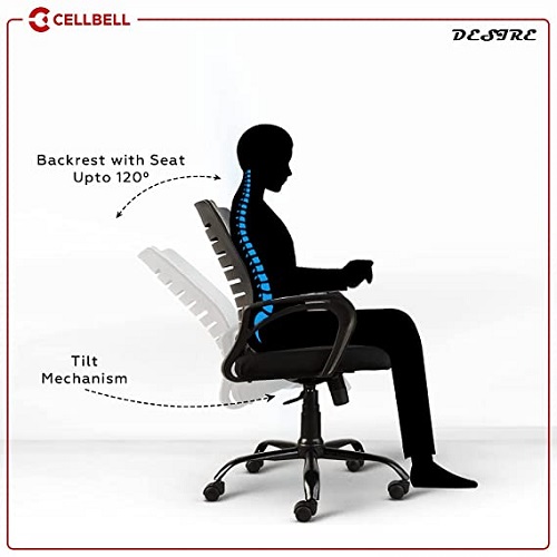 CELLBELL® C104 Medium-Back Mesh Office/Study Chair[Grey]