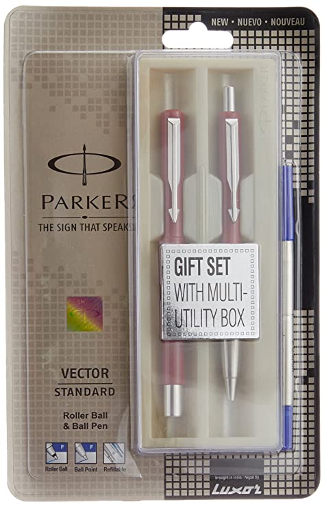 Parker Vector Standard Roller Ball Pen and Ball Pen - Red Body