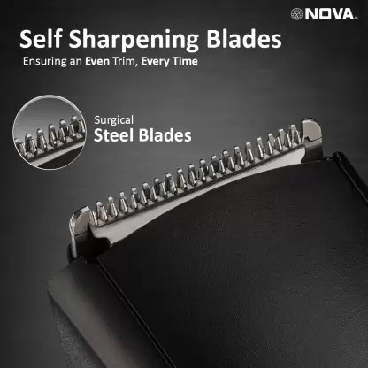 NOVA NHT 1052 USB Trimmer 90 min Runtime 40 Length Settings  (Black)