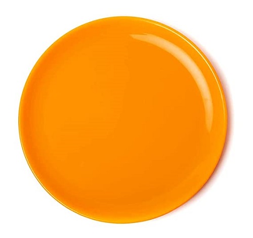 Kuber Industries Round Plastic Microwave/Dishwasher Safe Dinner Plates Set for Families, Parties, Daily Use, Set of 9 (Yellow)