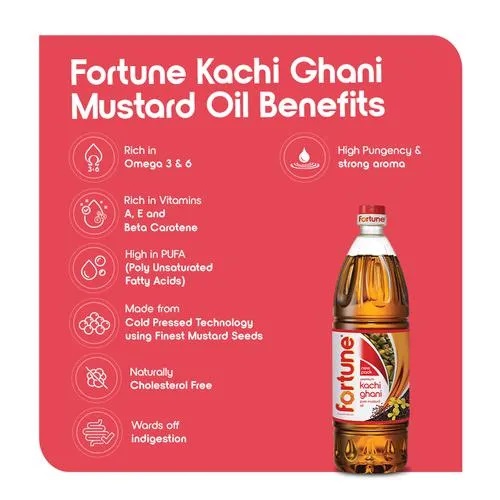 Fortune Fortune Premium Kachi Ghani Pure Mustard Oil, 500 ml Bottle
