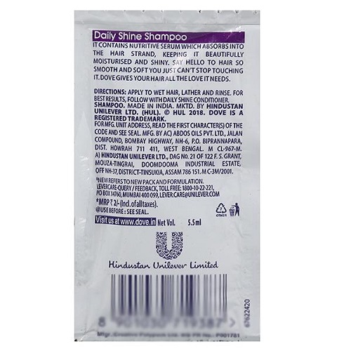Dove Daily Shine Shampoo 5.5 ML 960N (Rs. 2 Each)