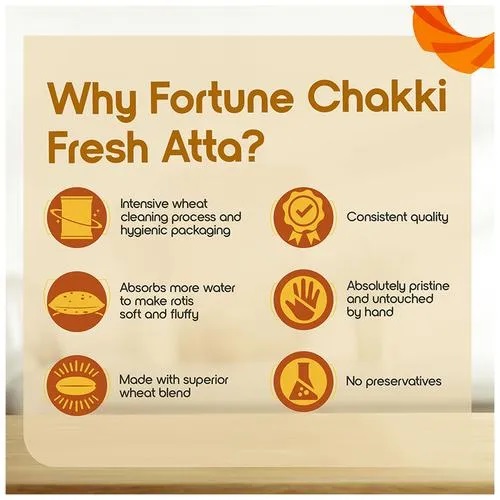 Fortune Chakki Fresh Atta/Godihittu, 5 kg