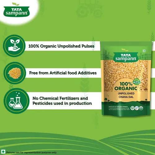 Tata Sampann Organic Chana Dal - Unpolished, Natural Taste, 500 g