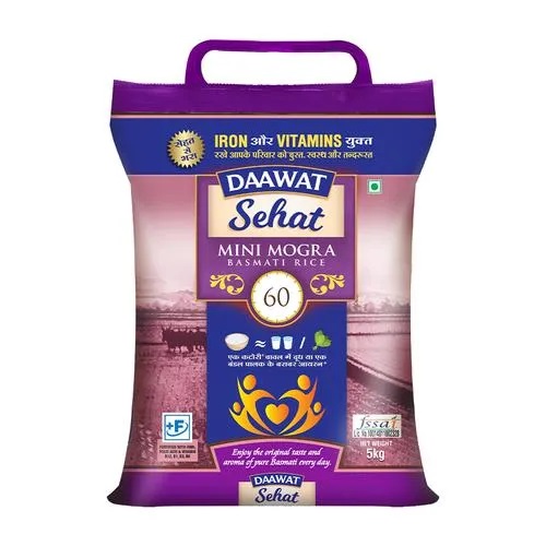 Daawat Basmati Rice/Basmati Akki - Sehat Mini Mogra, 5 kg