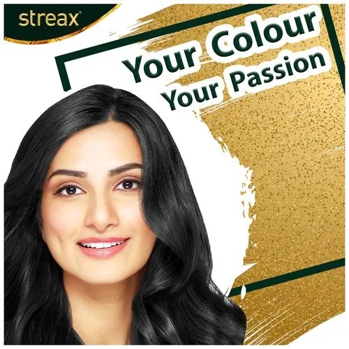 Streax Cream Hair Colour - With Shine On Conditioner, For Smooth & Shiny Hair, 45 ml Natural Black