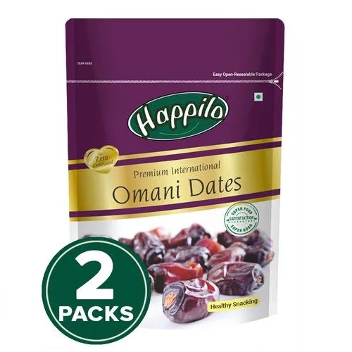 Happilo Premium International Omani Dates, 2x250 g Multipack