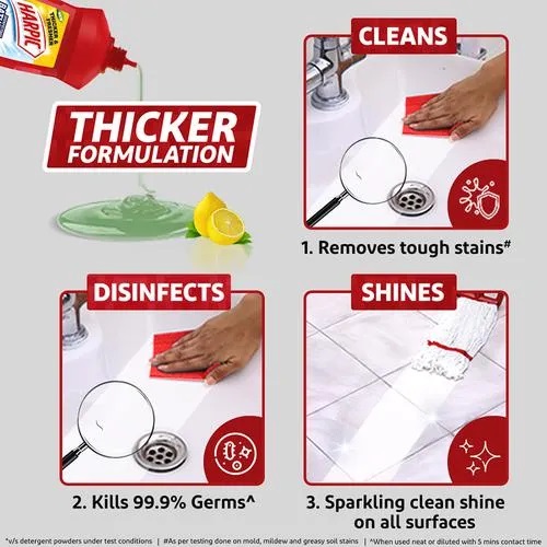 Harpic Disinfectant Toilet Cleaner Liquid,Original + Bathroom Cleaner,Lemon, Each 500ml, Combo 2 Items