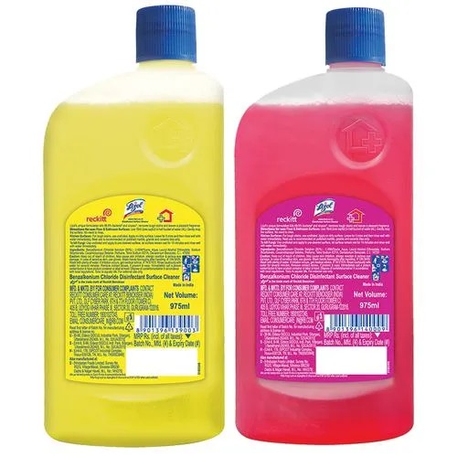 Combo Pack Lizol Disinfectant Surface & Floor Cleaner Liquid - Combo, Citrus & Floral Each 975 ml, Combo (Pack of 2)