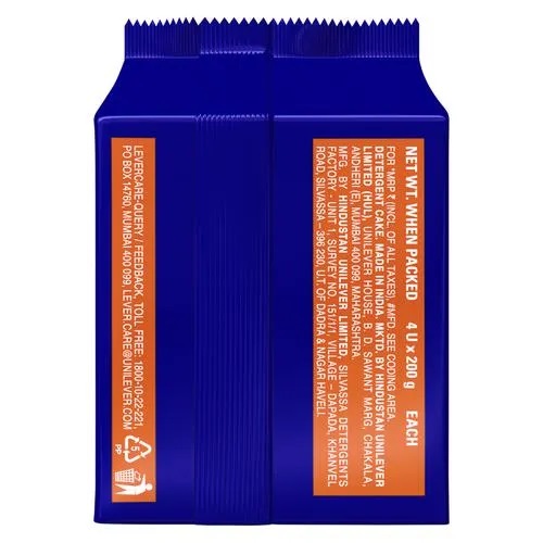 Surf Excel Detergent Bar, 200 g Pack of 4