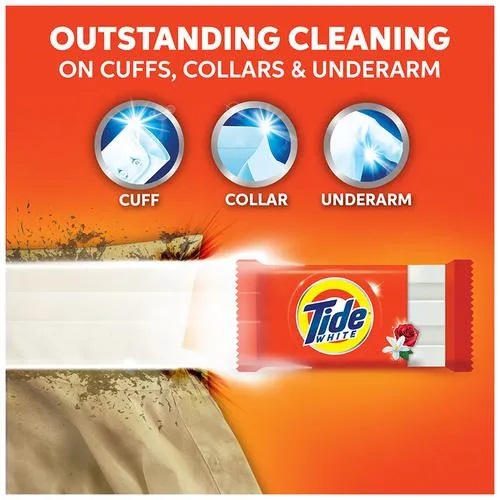 Tide White Detergent Bar Soap - Value Pack, 200 g (Pack of 5)