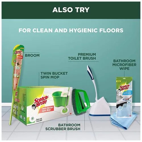 Scotch brite Bathroom Squeegee, Plastic Wiper for bathroom floor cleaning, 1 pc