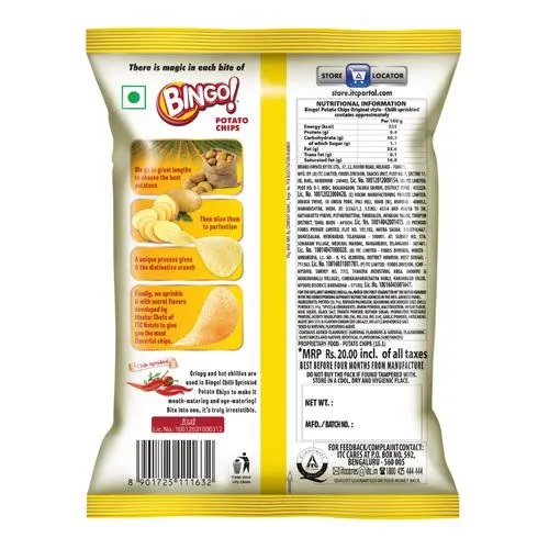 Bingo Yumitos Potato Chips - Original Style, Chilli, 6x52 g Multipack