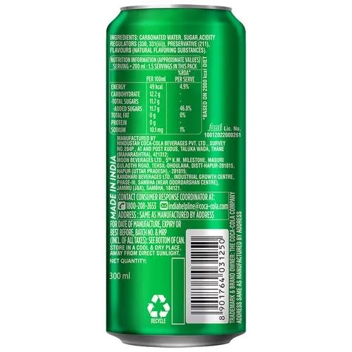 Sprite Soft Drink - Refreshing, 300 ml Can