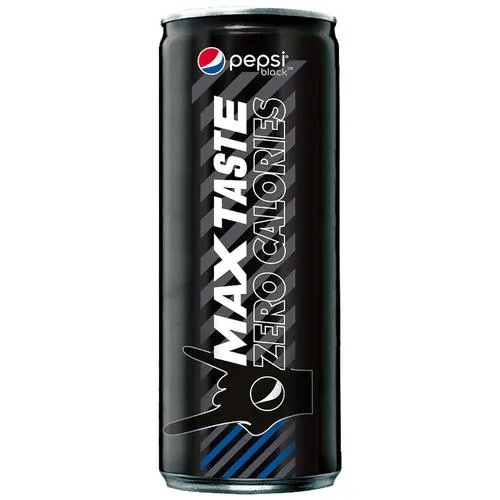 Pepsi Black Soft Drink - Max Taste, Zero Sugar(Diet), 250 ml Can