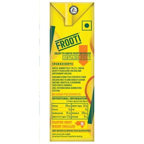 Frooti Drink - Fresh 'N' Juicy Mango, 200 ml