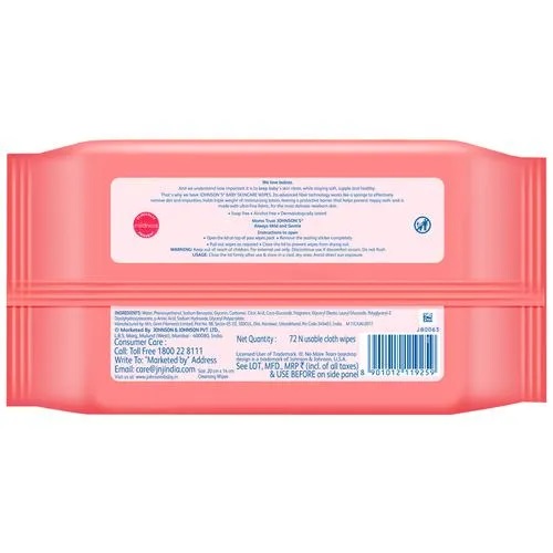 Johnson's baby Skin Care Wipes, 72 pcs