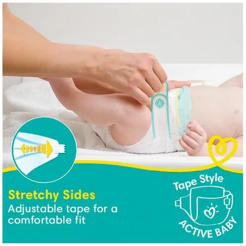 Pampers New Baby Taped Diapers - Soft, 12 Hours Absorption, 5 Star Skin Comfort, Up To 5 Kg, 24 pcs Pouch