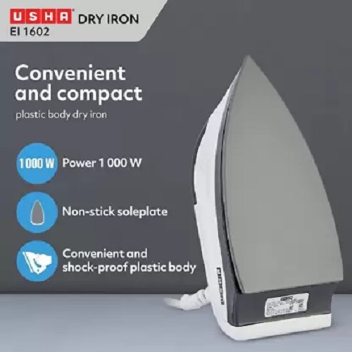 USHA 1602 Electric 1000 W Dry Iron  (Purple)