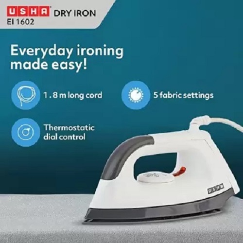 USHA 1602 Electric 1000 W Dry Iron  (Purple)
