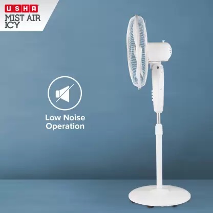 USHA Mist Air Icy 400 mm 3 Blade Pedestal Fan  (White, Pack of 1)