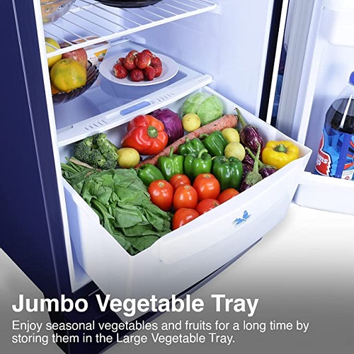 Godrej 185 L 2 Star Direct Cool Single Door Refrigerator (RD EDGE 200B 23 WRF PP BL, Pep Blue, Large Vegetable Tray)