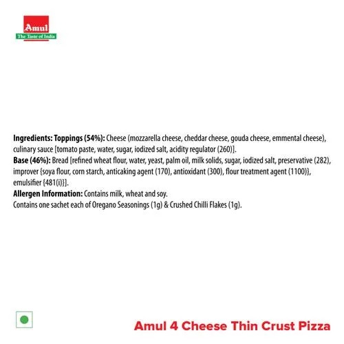 Amul 4 Cheese Pizza, 210 g Pouch