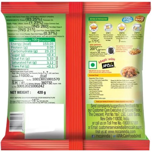 McCain Potato Bites - Chilli Garlic, 420 g Pouch