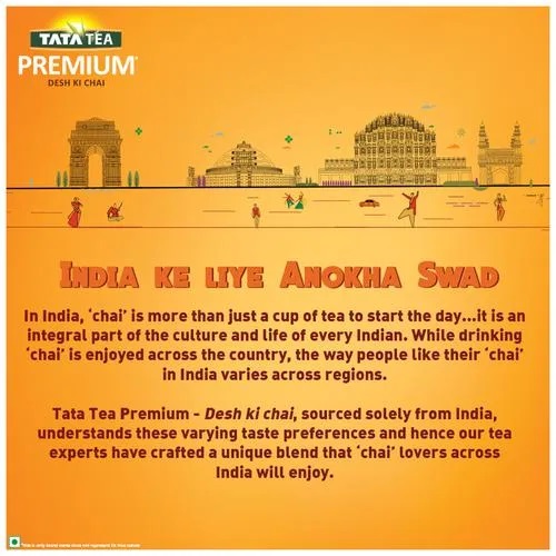 Tata Tea Premium Desh Ki Chai - Unique Blend Crafted For Chai Lovers Across India, Black Tea, 500 g