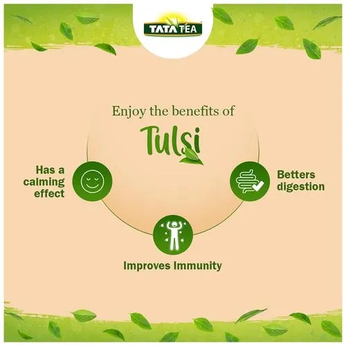 Tata Tea Real Tulsi Leaves With Green Tea, 100 g Paper Pouch