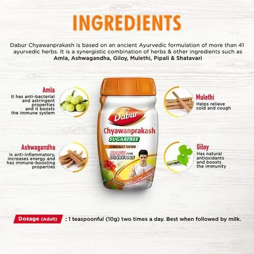 Dabur Chyawanprakash - Sugar Free, 900 g Jar